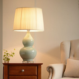 新中式混搭美式乡村 手工彩绘陶瓷灯具 卧室客厅  颜如玉台灯