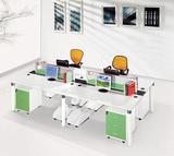 包邮简易书桌电脑桌桌子写字台简约办公桌四人钢木桌可订制