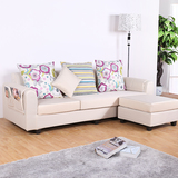 布艺沙发客厅家具 现代简约三人小户型转角布沙发 实木可拆洗沙发