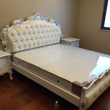 欧式床 双人床 白色实木床 新古典床 法式奢华床 雕刻床1.8m婚床