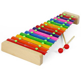 铝片手敲琴 十五音木琴 玩具儿童木制礼物品婴儿宝宝音乐钢琴