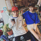 韩国原宿bf风短袖T恤女夏季韩版情侣装宽松学生体恤女中长款百搭