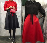 韩国代购东大门2016春装新款韩版长袖衬衫半身裙两件套时尚套装女