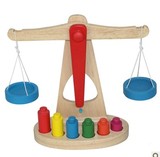蒙台梭利蒙氏教具 早教益智 木质天平 儿童称重平衡认知启蒙玩具