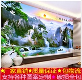 3d陶瓷背景墙砖现代简约山水电视沙发客厅瓷砖影视墙壁画流水生财