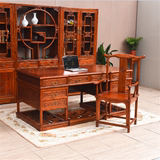 明清仿古办公桌写字台老板桌主管桌中式实木雕花大班台书桌椅组合