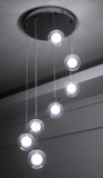 包邮！玻璃球中球7头餐厅卧室书房楼梯灯现代简约创意经典LED吊灯