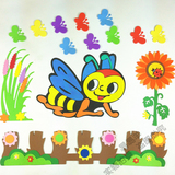 教室环境布置 幼儿园墙面 装饰泡沫花 黑板报主题墙贴蜜蜂蝴蝶