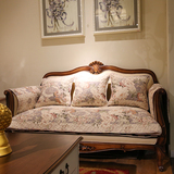 轻奢华欧式花卉全棉皮沙发组合沙发垫美式布艺家居坐垫防滑沙发巾