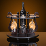欧式创意红酒架 实木酒架时尚酒瓶架 木制圆鼎酒架子结婚家居摆件