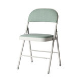 好事达时尚棉麻布可折叠餐椅 简约现代餐厅用椅会客折椅绿色,黑色