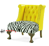 美式新古典单人沙发椅欧式实木布艺休闲沙发椅斑马纹皮艺形象沙发