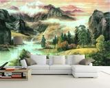 大型壁画客厅书房 沙发背景墙纸 电视背景墙纸壁纸国画风景山水画