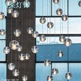 led现代流星雨吊灯创意艺术餐厅北欧宜家楼梯圆球水晶玻璃球吊灯