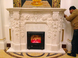 曲阳石雕汉白玉精品壁炉室内装饰真火壁炉
