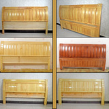 实木床头板现代简约1.8米双人床中式雕花松木橡木靠背定做美式床