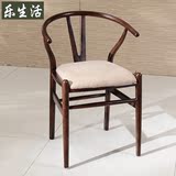 新中式实木餐椅休闲椅现代简约单人椅洽谈椅酒店会所别墅椅子家具