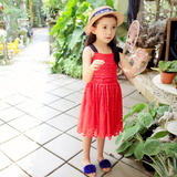 韩国2016夏季女童蕾丝背带连衣裙韩版棉布里衬儿童裙子女宝宝夏裙