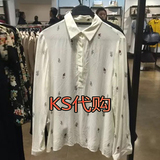 KS专柜正品代购16女装小猴子印花长袖衬衫ZARA2107/101 2107101