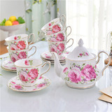包邮咖啡具套装陶瓷花茶茶具整套结婚礼物简约英式下午茶咖啡杯碟