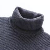 非浅春季男士高领毛衣羊毛衫韩版商务修身套头针织打底衫纯色线衣