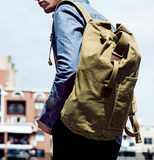 水桶包旅行包双肩包男帆布背包户外运动健身旅游大容量个性圆筒包