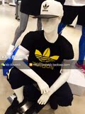 KB家香港代购 专柜新款ADIDAS三叶草植绒印花T恤短袖男装宽松正品