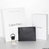 美国代购 正品直邮Calvin Klein CK真皮男士对折钱包短款钱夹现货