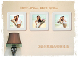 韩式婚纱照相框实木结婚照相片框 创意组合摆台拼图框一体照片框