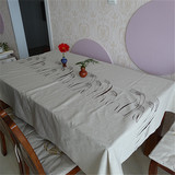 中式绣花棉麻桌布 茶几餐桌布艺长方形拍照摄影背景圆桌盖布巾
