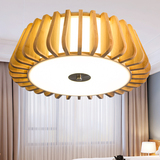 现代新中式大客厅吸顶灯简约北欧实木灯具圆形卧室灯原木吸灯日式