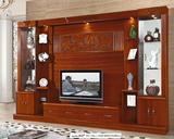 3.16米橡木电视柜简约 时尚影视墙柜 现代客厅地柜组合中式实木