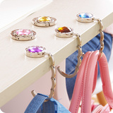 便携式包包挂钩桌边挂包器 创意圆形水晶钻石可折叠挂包钩挂包扣