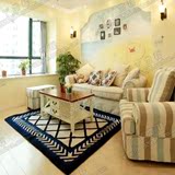 简约现代 蓝色地中海 客厅茶几地毯 卧室床边地毯 晴纶地毯 定制