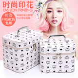 化妆包大容量收纳包韩国印花手提化妆品洗漱包小号便携专业化妆箱