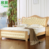 实木床软包床白色婚床橡木床欧式床现代简约双人1.8米储物高箱床