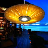 东南亚风格木皮灯具客栈旅馆中式吊灯简约现代餐厅客厅创意吊灯饰