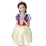 2016新款白雪公主连衣裙女童夏装儿童礼服立领短袖表演服演出服装