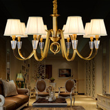奢华欧式铁艺水晶吊灯美式客厅灯简约现代水晶餐厅卧室古铜色灯具