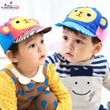 韩国正品16新款春天儿童卡通帽子潮宝宝可爱小猴遮阳帽软檐帽包邮