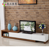 伸缩电视柜组合 简约现代时尚板式客厅烤漆电视柜1.8米2.6米地柜