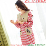 时尚韩式厨房女士围裙全棉带袖子防水防油反穿衣长袖子工作服罩衣
