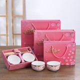 批发陶瓷日式瓷手绘礼品碗青花瓷碗日式碗筷套装礼盒送礼礼品餐具