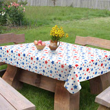PVC贴合法兰绒桌布五角星图案田园风格时尚现代简约餐桌布定制
