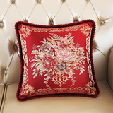 欧式美式沙发抱枕红木沙发靠垫床头腰枕贵妃椅抱枕套不含芯布艺