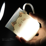 日本进口 创意个性可爱动物手绘陶瓷杯子儿童马克杯水杯咖啡杯