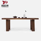 美式全实木茶几宜家长方形长桌咖啡桌小户型木制泡茶桌原木家具