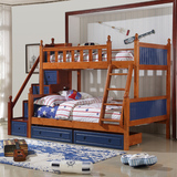 儿童床全实木上下床双两层床美式高低床男孩子母床亲子床橡木组合