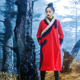 素萝 阳关。贰 原创设计中国风女装2015新款冬装加厚棉衣直筒外套