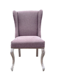 蒂诺品牌 橡木加高级棉麻靠背欧式餐椅 紫色椅布艺椅布艺餐椅
